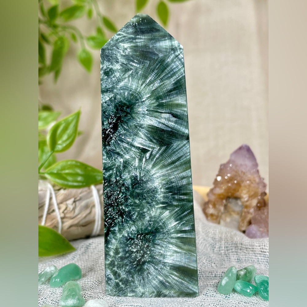 1827 Rare Seraphinite Crystal Tower - Last One!